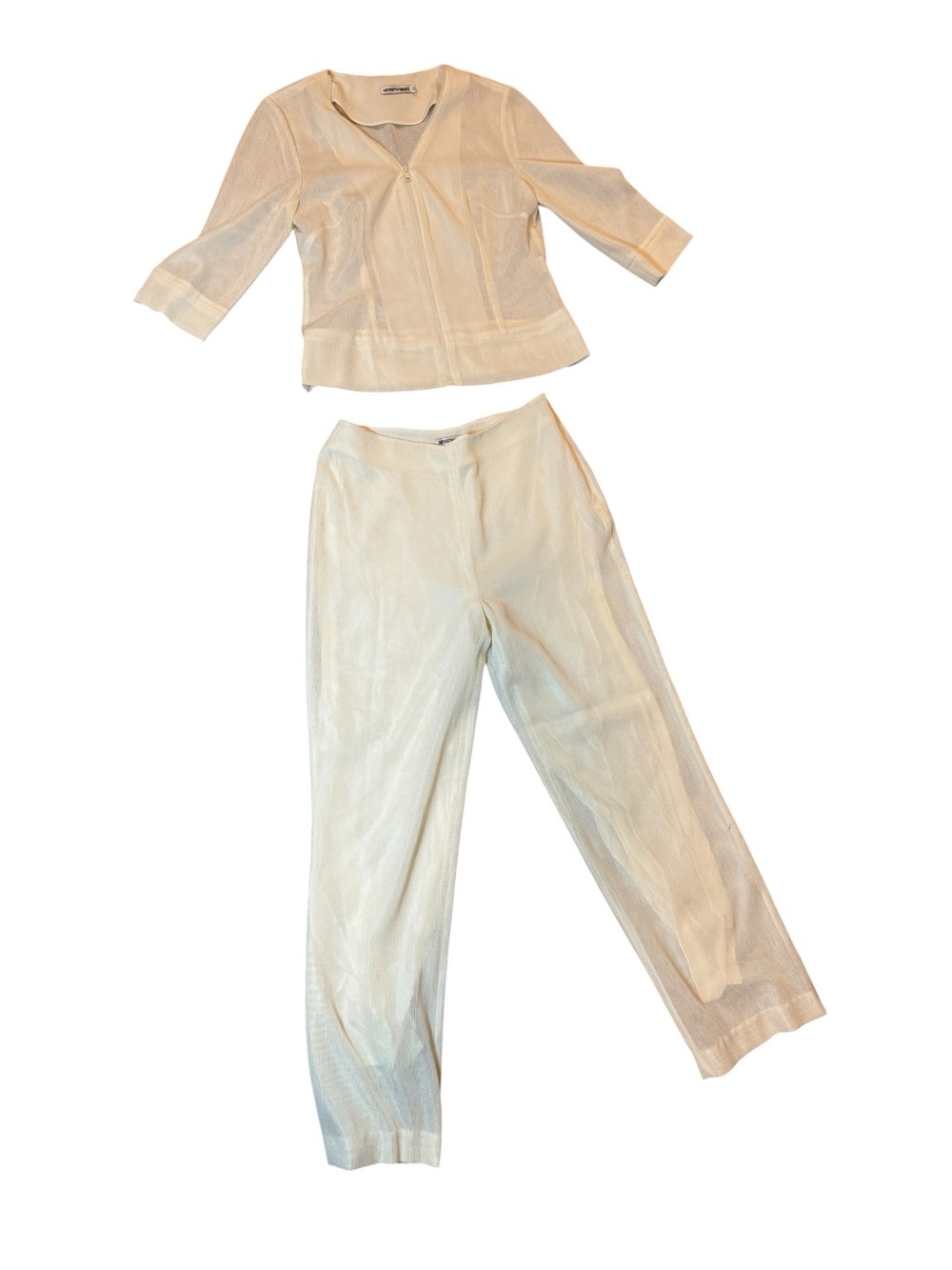 Armani Exchange Cream Two-Piece Top and Pants Set